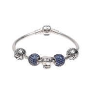 經典Charm Bracelet 925純銀串飾手鐲(銀)