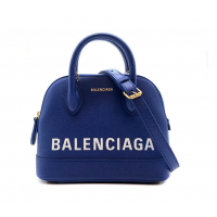 BALENCIAGA小牛皮手提斜背兩用包-mini(寶藍)