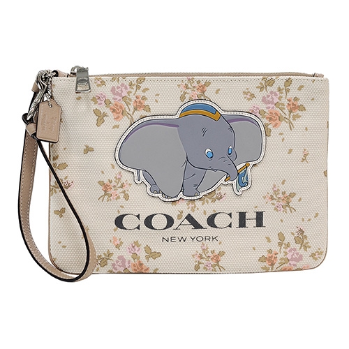 COACH X DISNEY 限量聯名款 帆布大款手提/手拿包 小飛象