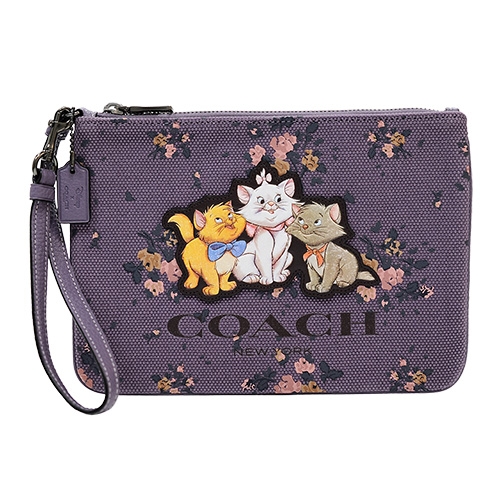 COACH X DISNEY 限量聯名款 帆布大款手提/手拿包 瑪麗貓